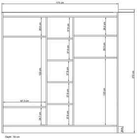 Guarda-roupa Lavinia – Branco – 175x210x50 cm