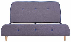 Estrutura de cama sem colchão 135x190 cm tecido cinzento-claro