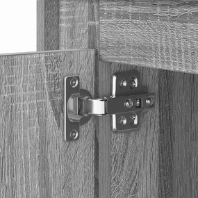 Mesa de cabeceira com luzes LED Cinza Sonoma 44x34,5x45 cm