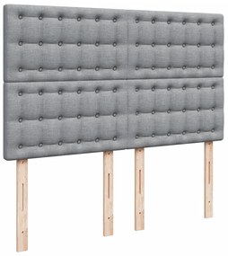 Cama com molas/colchão 140x190 cm tecido cinzento-claro