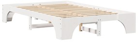 Estrutura de Cama Branca Madeira Maciça 120 x 190 cm