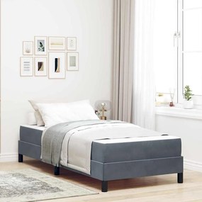 vidaXL Cama Box com colchão Cinza Escuro 100 x 220 cm tecido
