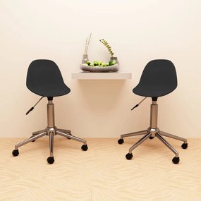 vidaXL Cadeiras de jantar giratórias 2 pcs tecido preto