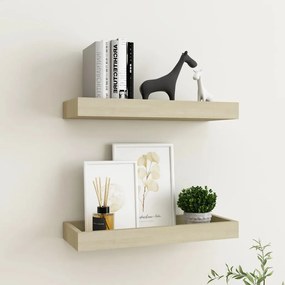 vidaXL Prateleiras parede Loggia 2 pcs 40x15x4cm MDF cor carvalho