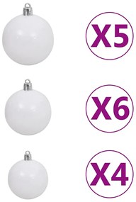 Árvore Natal artificial pré-iluminada c/ bolas 120cm PVC azul
