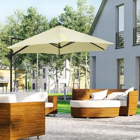 Chapéu de Sol Excêntrico Ø256x248 cm com Luzes LED Solar Mastro Girató