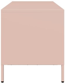 Móvel de TV 101,5x39x43,5 cm aço laminado a frio rosa