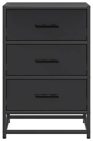 Mesa de cabeceira 40x34,5x60cm derivados de madeira preto metal