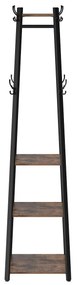 Cabideiro em estilo industrial 45 x 45 x 181 cm Castanho vintage + Preto