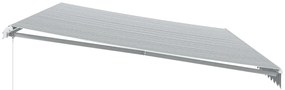 Toldo retrátil manual com LED 600x350 cm antracite/branco