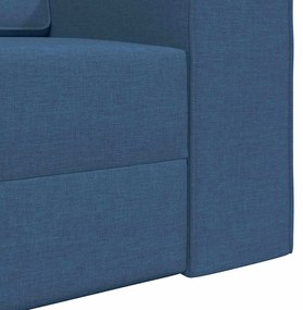 Sofá Cama de Chão 2 em 1 Azul 245x150x60,5 cm Tecido