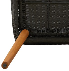 Conjunto de Jantar de 7 Peças Preto em Polyrattan