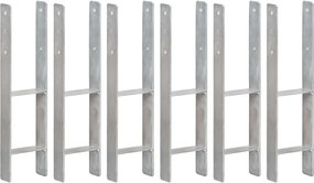 vidaXL Âncoras de vedação 6 pcs 14x6x60 cm aço galvanizado prateado