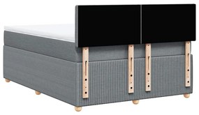 Cama com molas/colchão 140x200 cm tecido cinzento-claro