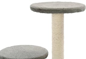 Árvore para gatos c/postes arranhadores sisal 60 cm cinzento