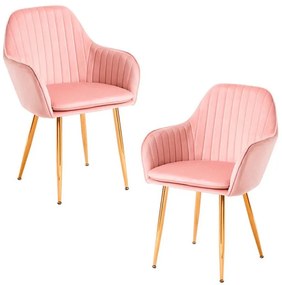 Pack 2 Cadeiras Chic Golden - Rosa
