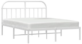 Estrutura de cama com cabeceira 183x213 cm metal branco