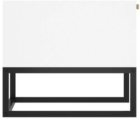 Mesa de centro 80x40x35 cm derivados de madeira/ferro branco