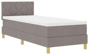 Cama Box com Colchão &amp; LED Taupe 80x200 cm Tecido
