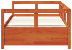 Sofá-cama 90x200 cm madeira de pinho maciça castanho cera