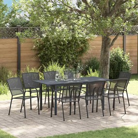 vidaXL Conjunto de Jantar de Jardim com 9 peças de Aço Antracita