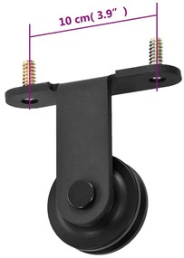 Kit de ferragens para porta deslizante SKIEN 183 cm aço preto