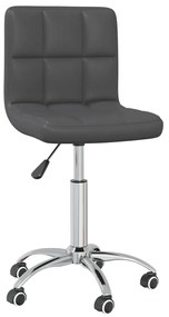 vidaXL Cadeira de jantar giratória couro artificial cinzento