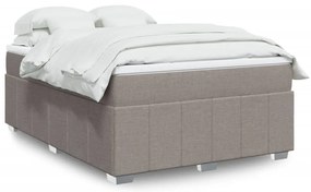 vidaXL Cama com molas/colchão 160x200 cm tecido castanho-acinzentado