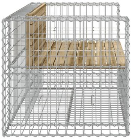 Banco de jardim c/ design gabião 143x71x65,5cm pinho impregnado