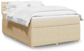 Cama com molas/colchão 140x200 cm tecido cor creme