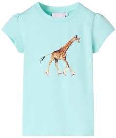 T-shirt de criança ciano-claro 128