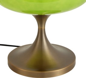 Candeeiro de Mesa Retro Bronze Escuro com Abajur de Vidro Verde 31cm - Glaze