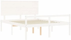 Cama para idosos king size com cabeceira madeira maciça branco