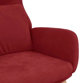 Cadeira de descanso veludo vermelho tinto