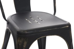Cadeira Benedikt em metal 89 x 44 x 48 cm Preto + Dourado