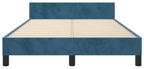 Estrutura de cama sem colchão 120x200 cm veludo azul