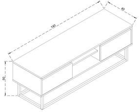 Móvel TV Laxus – Nogueira e Preto – 140 cm x 50 cm x 40 cm