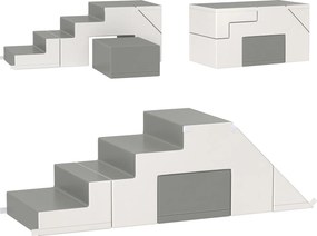 HOMCOM Brinquedo de escalar e deslizar para crianças, estimula a motricidade, couro sintético, espuma EPE, 86x49x47 cm, Cinza | Aosom Portugal