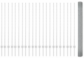 Cerca de Fio Soldado com 44 Postes U Prateados 1.4x50 m de Aço