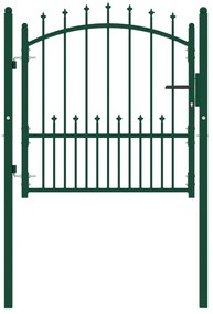 vidaXL Portão para cerca com espetos 100x100 cm aço verde