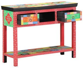 Mesa Console vidaXL Multicolorida 100x30x75 cm Madeira Sólida de Manga