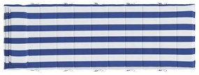 Almofadão p/ espreguiçadeira 180x60x4 tecido oxford azul/branco