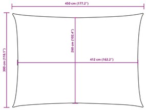 Para-sol estilo vela tecido oxford retangular 3x4,5 m laranja
