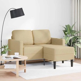 Sofá 2 lugares com Chaise em L 125cm linho verde-claro cinzento