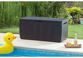 Caixa de arrumação para jardim Capri de 310L com rodas 123 x 53 x 58 cm Antracite