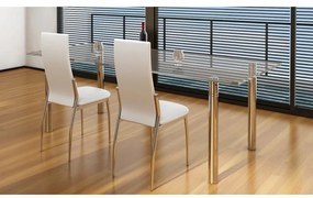 Cadeiras de jantar 2 pcs couro artificial branco