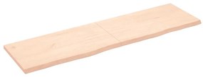 Prateleira de parede 180x50x(2-4)cm carvalho maciço não tratado