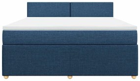 Cama com molas/colchão 180x200 cm tecido azul