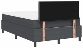 Cama Box Spring com Colchão Cinza Escuro 120x200 cm Tecido de Corduroy