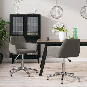 vidaXL Cadeiras de jantar giratórias 2 pcs veludo cinzento-escuro